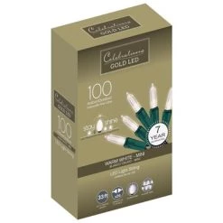 Champ Celebrations Celebrations Gold LED Mini Warm White 100 ct String Christmas Lights 33 ft.