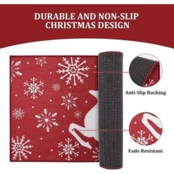 Trinity Christmas Deer Decorative Doormat Xmas Holiday Welcome Door Mat, 17" x 29"