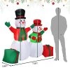 Tangkula Inflatable Christmas Snowman Decoration 5FT & 6FT Blow Up Snowman for Indoor & Outdoor