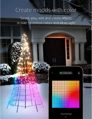 Twinkly Light Tree App-Controlled Flag-Pole Christmas Tree - Black Wire. Pole Included. Outdoor Smart Christmas Lighting Decoration 3 Twinkly Light Tree App-Controlled Flag-Pole Christmas Tree - Black Wire. Pole Included. Outdoor Smart Christmas Lighting Decoration