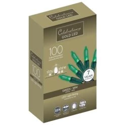 Champ Celebrations Celebrations Gold LED Mini Green 100 ct String Christmas Lights 33 ft.