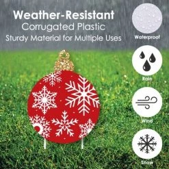 Big Dot of Happiness Black, Red and Green Ornaments - Lawn Decorations - Outdoor Holiday and Christmas Yard Decorations - 10 Piece -Outdoor Christmas Decorations Sales GUEST 0968b724 f385 493e 9e43 6f92415ae078