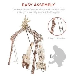 Best Choice Products 6ft Lighted Outdoor Nativity Scene, Yard Decoration w/ 190 LED Lights, Stakes, Zip Ties -Outdoor Christmas Decorations Sales GUEST 0b99e6f1 7752 4767 be9b e95f6bd9cd9d