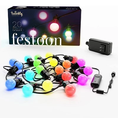 Twinkly Festoon App-Controlled LED Bulb Lights String Multicolor RGB (16 Million Colors) Black Cable. Indoor and Outdoor Smart Lighting Decoration 6 Twinkly Festoon App-Controlled LED Bulb Lights String Multicolor RGB (16 Million Colors) Black Cable. Indoor and Outdoor Smart Lighting Decoration - Image 5