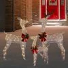 Northlight Set of 3 LED Lighted Glittered Reindeer Family Outdoor Christmas Decorations