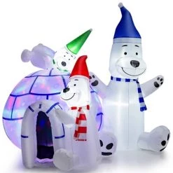 Costway 6 FT Inflatable Polar Bear Family with Ice House Blow-up Decoration with Light -Outdoor Christmas Decorations Sales GUEST 0dd990fd f821 4814 8b77 31ab1ed1f414