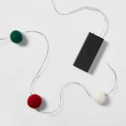 30ct Battery Operated LED Felted Wool Ball Christmas Dewdrop Fairy String Lights Warm White with Green Wire - Wondershop™ -Outdoor Christmas Decorations Sales GUEST 0f64188c a205 4439 8d91 65b14d52adf0