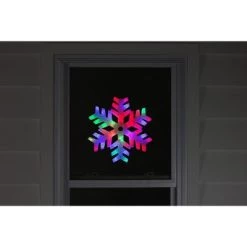 Northlight 15" LED Color Changing Christmas Snowflake Window Silhouette