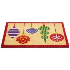 Northlight Tan Brown and Red Christmas Ornaments Coir Outdoor Doormat 18" x 30" -Outdoor Christmas Decorations Sales GUEST 0fd99617 9cc9 4b5f af72 29c3b518a7c2
