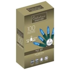 Champ Celebrations Celebrations Gold LED Mini Blue 100 ct String Christmas Lights 33 ft.