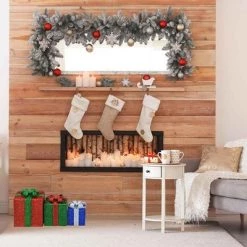 Candy Cane Lane 8/10/12 Inch Set Of Three Red, Green, Blue With Green, Red And Silver Bow Presents Outdoor Led Décor, Nested