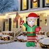 LuxenHome 8.5Ft Elf Holiday Inflatable Yard Decoration with LED Lights