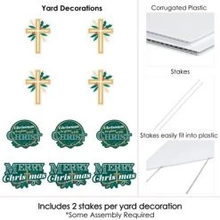 Big Dot of Happiness Religious Christmas - Cross Lawn Decorations - Outdoor Merry Christmas Cross Yard Decorations - 10 Piece -Outdoor Christmas Decorations Sales GUEST 16f4f9a9 21cf 45ce bd00 f791a0572624