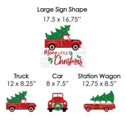 Big Dot of Happiness Merry Little Christmas Tree - Yard Sign and Outdoor Lawn Decorations - Red Truck and Car Christmas Party Yard Signs - Set of 8 -Outdoor Christmas Decorations Sales GUEST 17a375a3 065c 4c13 b56c ffb0989b52e6