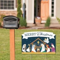 Big Dot of Happiness Holy Nativity - Manger Scene Religious Christmas Yard Sign Lawn Decorations - Merry Christmas Party Yardy Sign