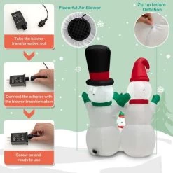 Costway 6FT Inflatable Christmas Snowman Decoration w/ LEDs & Air Blower -Outdoor Christmas Decorations Sales GUEST 1a6c3dba e8e9 4dd6 9f4c 29aaa779dd13