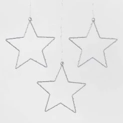 3pk 12in Lighted Window Curtain Stars Christmas Novelty Silhouette Lights Warm White - Wondershop™
