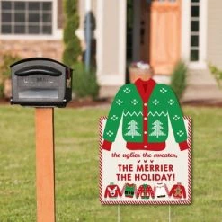 Big Dot of Happiness Ugly Sweater - Party Decorations - Holiday and Christmas Welcome Yard Sign