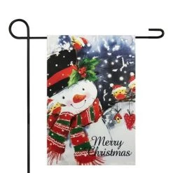 Northlight Snowman and Birds Merry Christmas Outdoor Garden Flag 12.5" x 18"