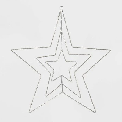 22.5" 287ct LED 3D Silver Star Dewdrop Christmas String Lights Warm White with Silver Wire - Wondershop™ 5 22.5" 287ct LED 3D Silver Star Dewdrop Christmas String Lights Warm White with Silver Wire - Wondershop™ - Image 3