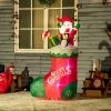 Outsunny 5ft Christmas Inflatables Outdoor Decorations Santa and Penguin Standing in Sock with Candy Cane Gift Box, Blow-Up LED Yard Christmas Decor -Outdoor Christmas Decorations Sales GUEST 1c0c41e1 984d 4bde 9593 769bbb6105d6