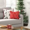 16"x16" Reversible Snowflake to Stripes Square Christmas Throw Pillow Red/Green - Wondershop™