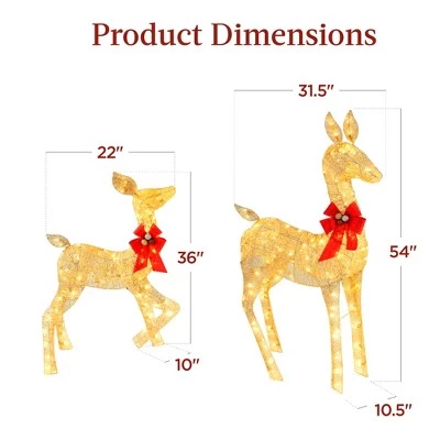 Best Choice Products 2-Piece Lighted Christmas Deer Set Outdoor Yard Decoration with 210 LED Lights, Stakes 8 Best Choice Products 2-Piece Lighted Christmas Deer Set Outdoor Yard Decoration with 210 LED Lights, Stakes - Image 6
