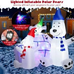 Tangkula 6FT Long Christmas Inflatable Polar Bears & Igloo Big Blow Up Polar Bear Family Decoration w/ Colorful Bright LED Lights Stakes & Ropes 15 Tangkula 6FT Long Christmas Inflatable Polar Bears & Igloo Big Blow Up Polar Bear Family Decoration w/ Colorful Bright LED Lights Stakes & Ropes -Outdoor Christmas Decorations Sales GUEST 1f03ba71 273e 410c bd97 0dc958c208d6