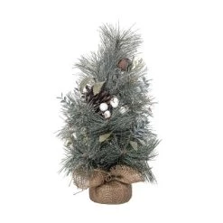 Transpac Artificial 12 in. Green Christmas Mixed Greenery Tree with Rustic Bells