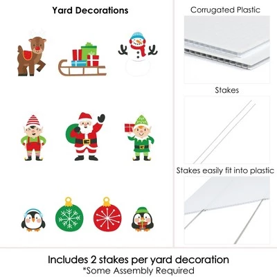 Big Dot of Happiness Very Merry Christmas - Santa, Elves, Penguins, Reindeer, Snowman, Sleigh, Ornaments -Outdoor Holiday Santa Claus Yard Decor-10 Pc 6 Big Dot of Happiness Very Merry Christmas - Santa, Elves, Penguins, Reindeer, Snowman, Sleigh, Ornaments -Outdoor Holiday Santa Claus Yard Decor-10 Pc - Image 4