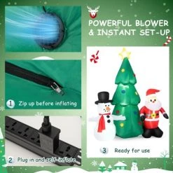 Tangkula 6FT Tall Christmas Inflatables Tree with Santa Claus & Snowman Blow Up Christmas Tree Outdoor Decoration Lighted Xmas Holiday Party Decor -Outdoor Christmas Decorations Sales GUEST 2312c5d3 cf3d 44b2 b7f1 c7be23e2750c