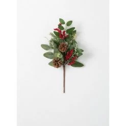 Sullivans Pine & Berry Artificial Stem 18"H Green