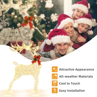 Costway 4.4FT Lighted Standing Reindeer Christmas Decoration Pre-Lit 120 LED Bulbs 6 Costway 4.4FT Lighted Standing Reindeer Christmas Decoration Pre-Lit 120 LED Bulbs - Image 4