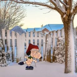 32" Peanuts Led Pre-Lit 2D Yard Art Skating Snoopy