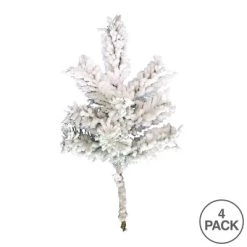 Vickerman Flocked Alaskan Pine Artificial Christmas Spray