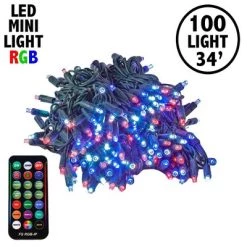Novelty Lights Inc Novelty Lights RGB LED Color Changing Mini Light Green Wire