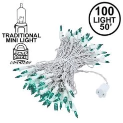 Novelty Lights Inc Novelty Lights 100 Light Incandescent Mini Christmas String Lights White Wire 50 Feet