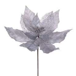 Vickerman 11" Velvet and Glitter Mesh Poinsettia Flower on Steem -Outdoor Christmas Decorations Sales GUEST 2857399b 51d6 4695 ada4 04266e42bb38