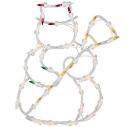 Northlight 15" Red and Yellow Lighted Snowman Christmas Window Silhouette Decoration