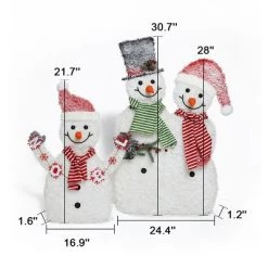 LuxenHome 2-Piece Snowman Family Trio Lighted Holiday Decoration -Outdoor Christmas Decorations Sales GUEST 2e542bf3 9165 4fa9 a7b6 c03882574ac6