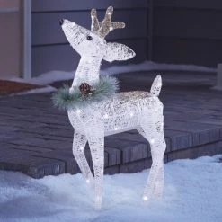 Philips 27.4" LED Glitter String Fawn Novelty Sculpture Light Pure White Twinkle