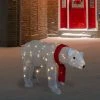 Northlight 32" LED Lighted Tinsel Polar Bear Outdoor Christmas Decoration