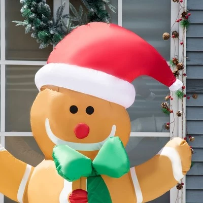 HOMCOM Christmas Inflatable Gingerbread Man, Outdoor Blow-Up Yard Decoration with LED Lights Display 6 HOMCOM Christmas Inflatable Gingerbread Man, Outdoor Blow-Up Yard Decoration with LED Lights Display - Image 4