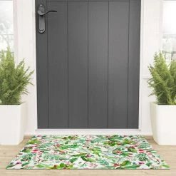 Deny Designs Ninola Design Christmas Nature Botanical Welcome Mat -Society6