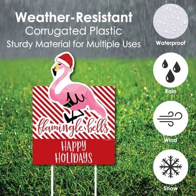 Big Dot of Happiness Flamingle Bells - Party Decorations - Tropical Flamingo Christmas Welcome Yard Sign 7 Big Dot of Happiness Flamingle Bells - Party Decorations - Tropical Flamingo Christmas Welcome Yard Sign - Image 5