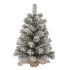 Transpac Artificial 24 in. Multicolor Christmas Snow Colorado Tree with Bagged Stand