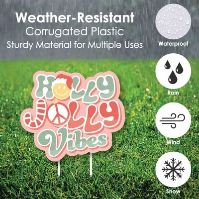 Big Dot of Happiness Groovy Christmas - Lawn Decorations - Outdoor Pastel Holiday Party Yard Decorations - 10 Piece 6 Big Dot of Happiness Groovy Christmas - Lawn Decorations - Outdoor Pastel Holiday Party Yard Decorations - 10 Piece - Image 4