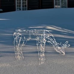 Brite Star 48in White Feeding Doe Lighted Outdoor Christmas Decoration