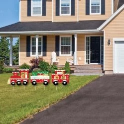 Big Dot of Happiness Christmas Train - Outdoor Lawn Sign Decorations with Stakes - Holiday Party Yard Display - 3 Pieces
