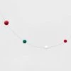 30ct Battery Operated LED Felted Wool Ball Christmas Dewdrop Fairy String Lights Warm White with Green Wire - Wondershop™